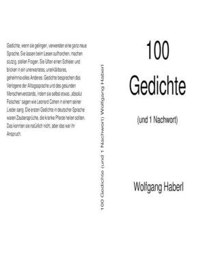 cover image of 100 Gedichte (und 1 Nachwort)